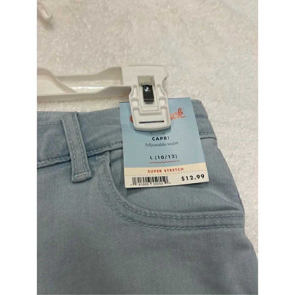 NWT Cat & Jack large light blue cropped Capri 5 pocket jeans